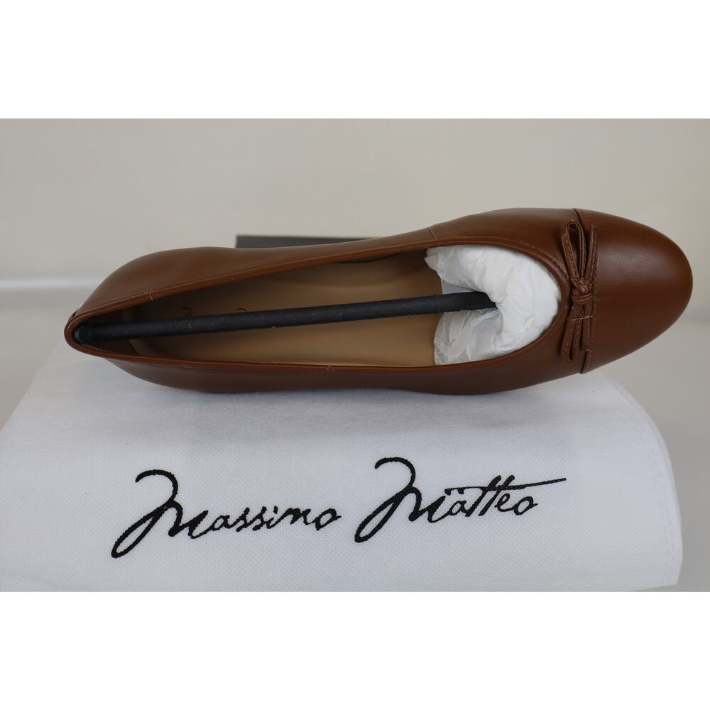Massimo Matteo Domenique Ballerina Women's Caramel Brown Leather Size 8M - Picture 4 of 8